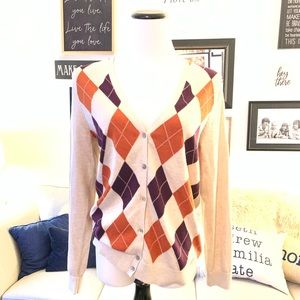 LANDS END | Argyle Cardigan NEW Sz M